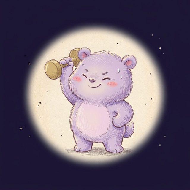 ダンベルでトレーニングしているモンスター