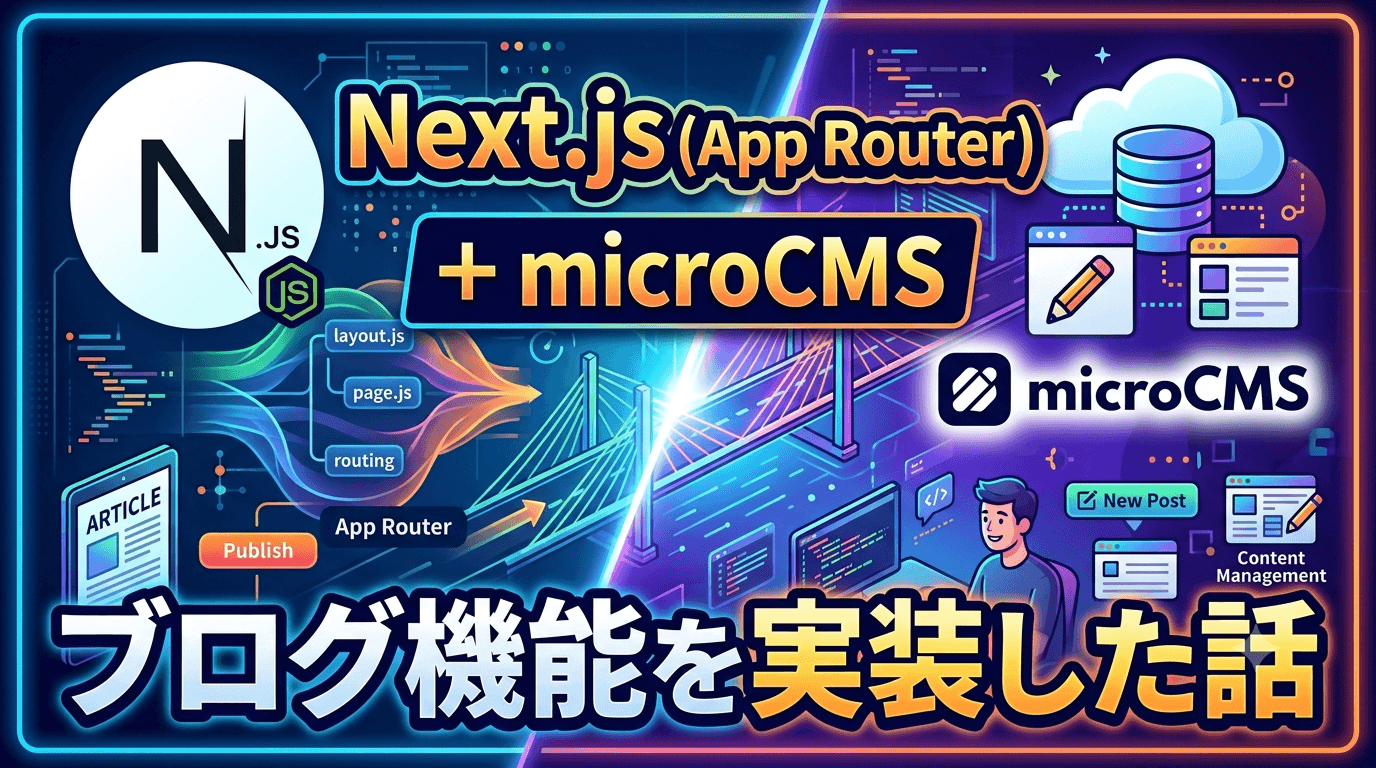 Next.js (App Router) + microCMSでブログ機能を実装した話