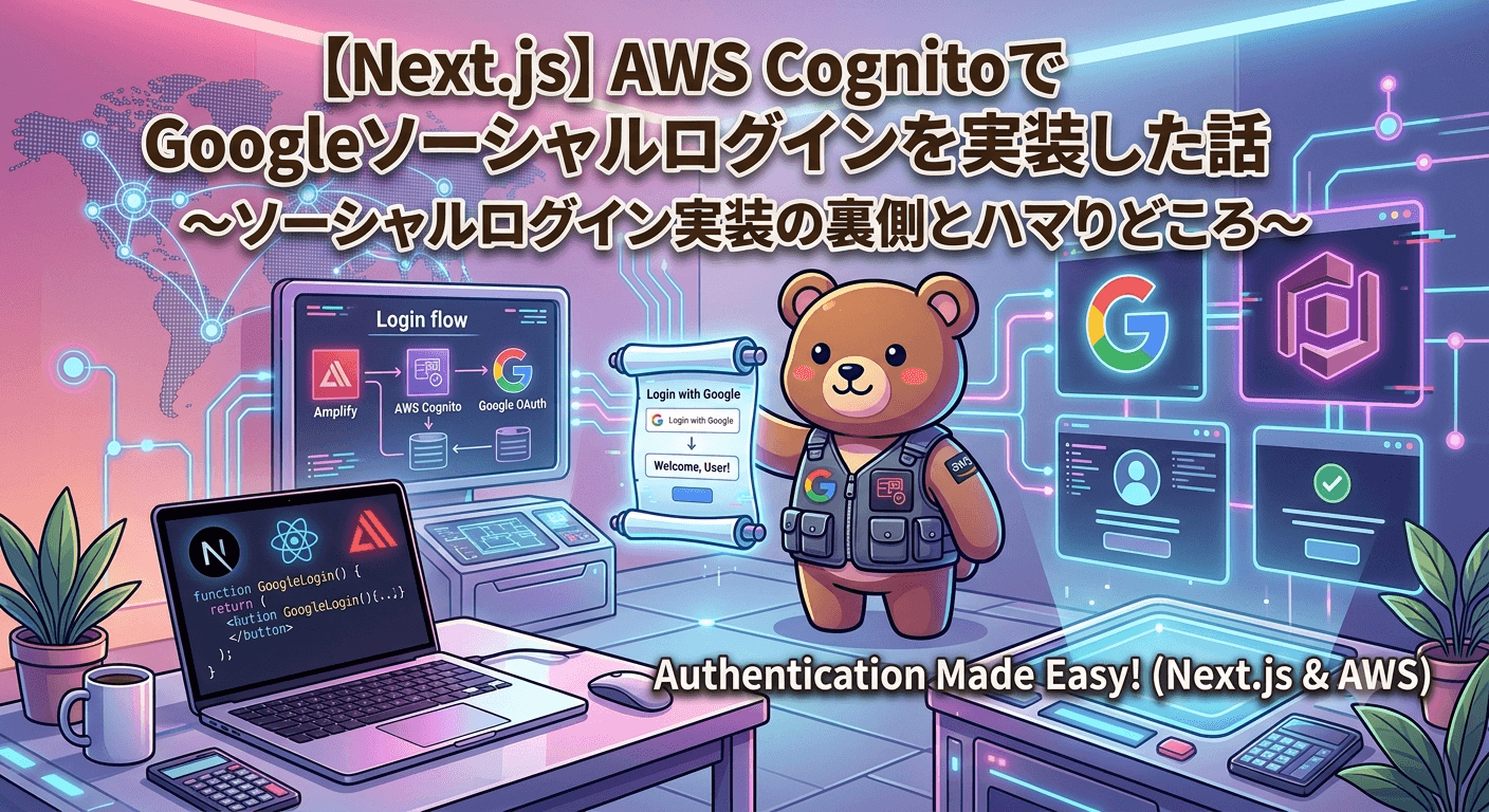 【Next.js】AWS CognitoでGoogleソーシャルログインを実装した話