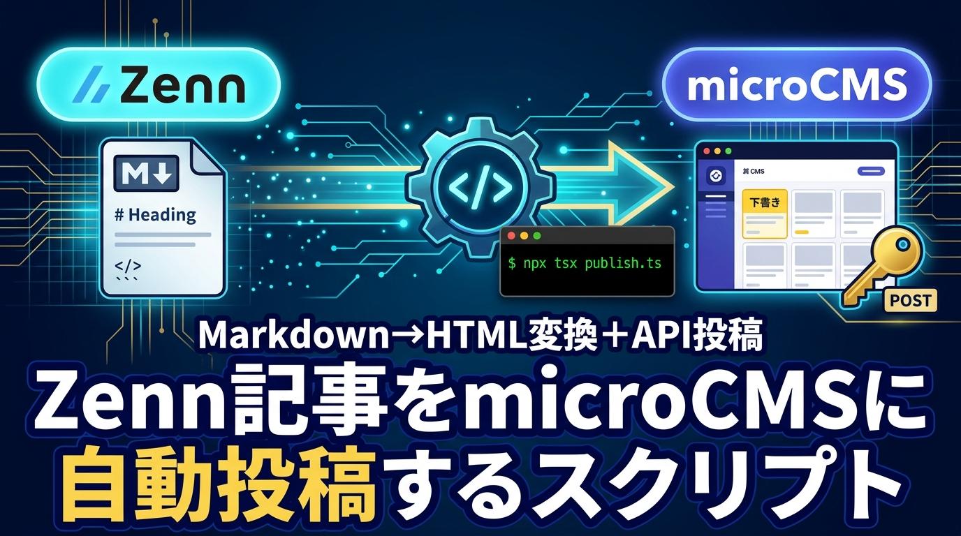 ZennのMarkdown記事をmicroCMSブログに自動投稿するスクリプトを作った話