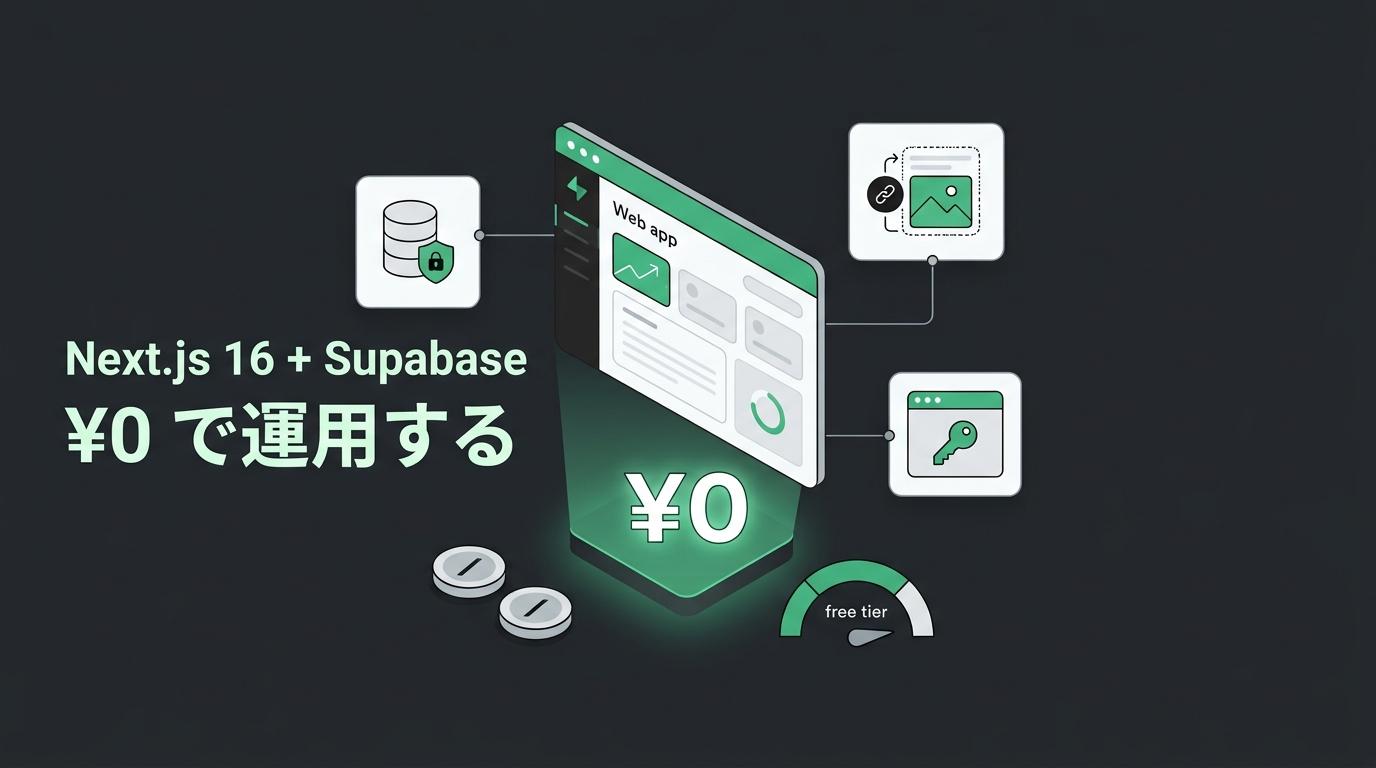 Next.js + Supabase 無料プランで個人開発アプリを0円運用する方法