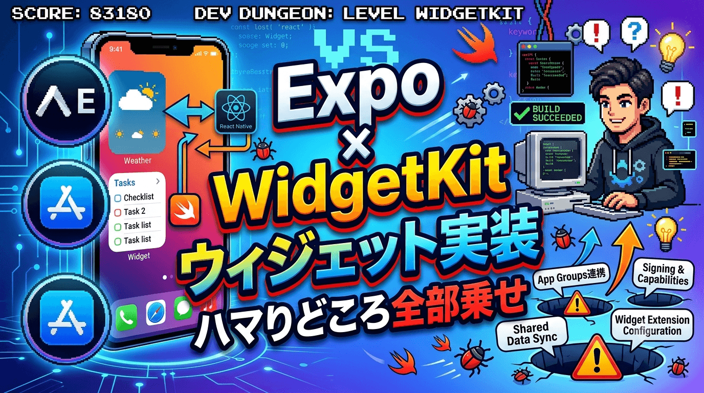 Expo(React Native) × WidgetKit でiOSホーム画面ウィジェットを実装する(ハマりどころ全部乗せ)