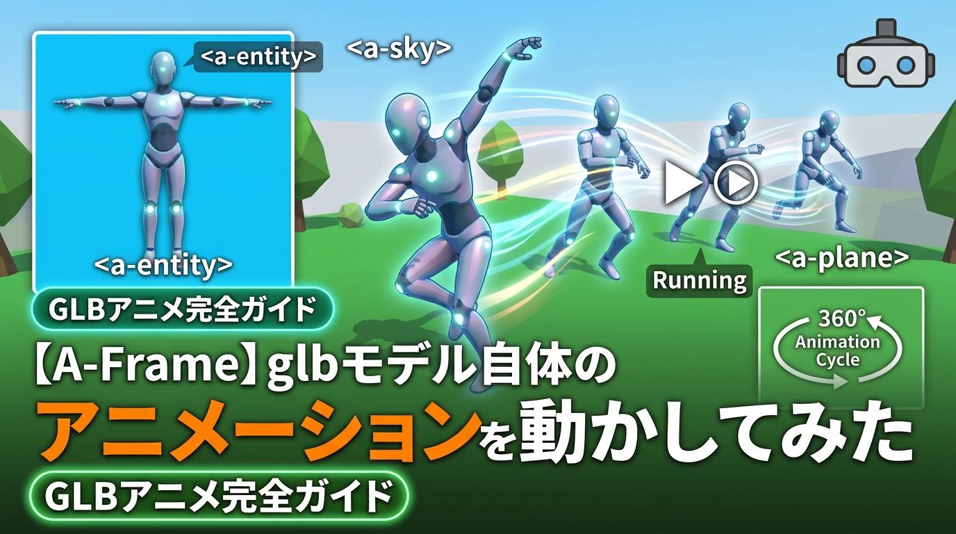 【A-frame】glbモデル自体のアニメーションを動かしてみた